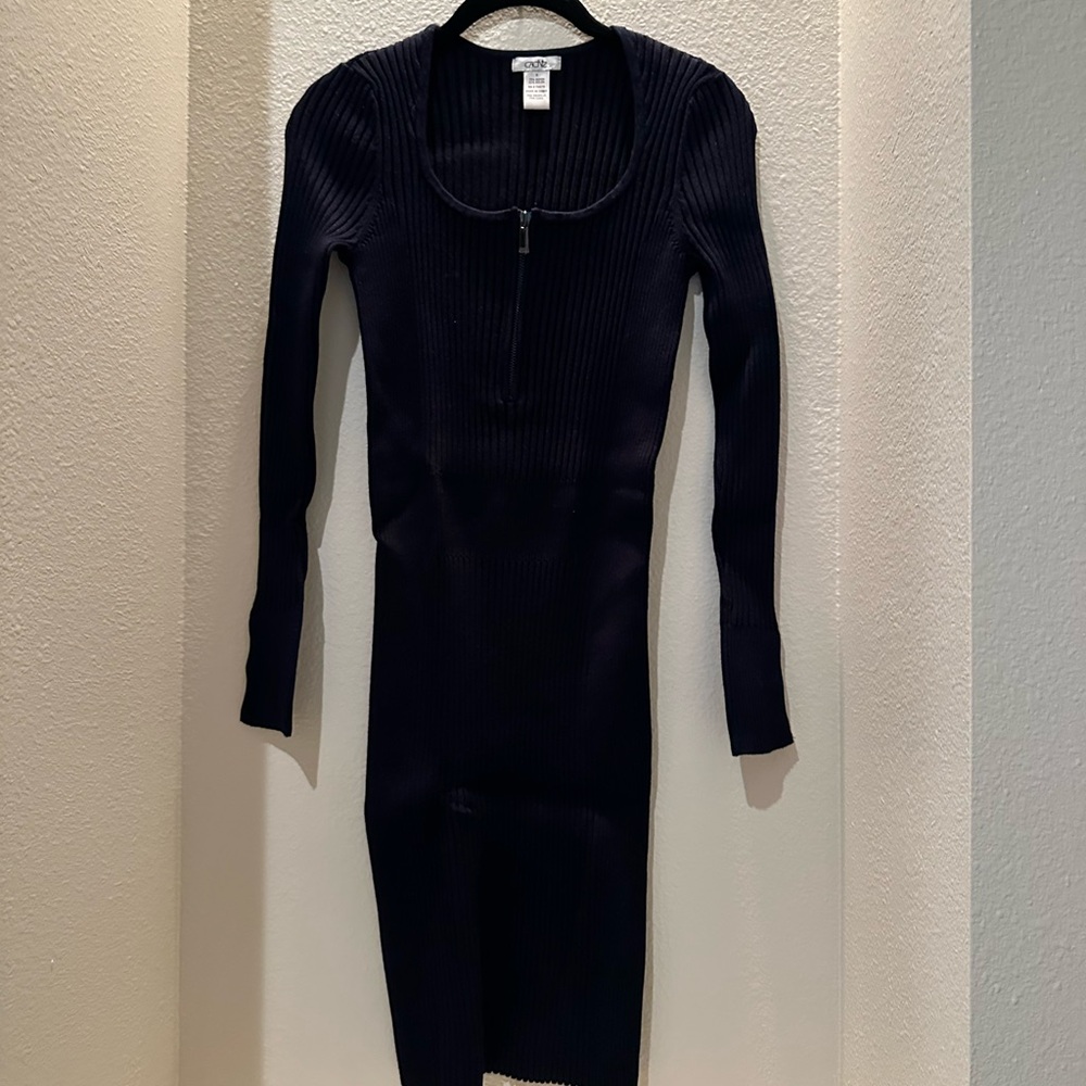 Cache Black Long Sleeve Knit Dress